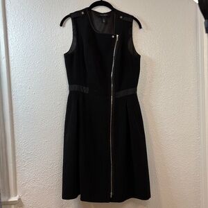 White House Black Market Dresses | Whbm Iconic Artist Sleeveless Moto Zip Fit An